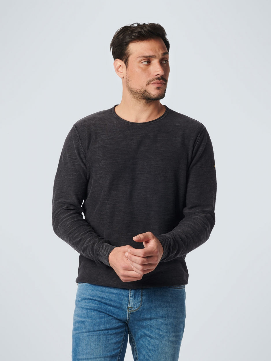 Pullover Crewneck Garment Dyed + Stone Washed | Black