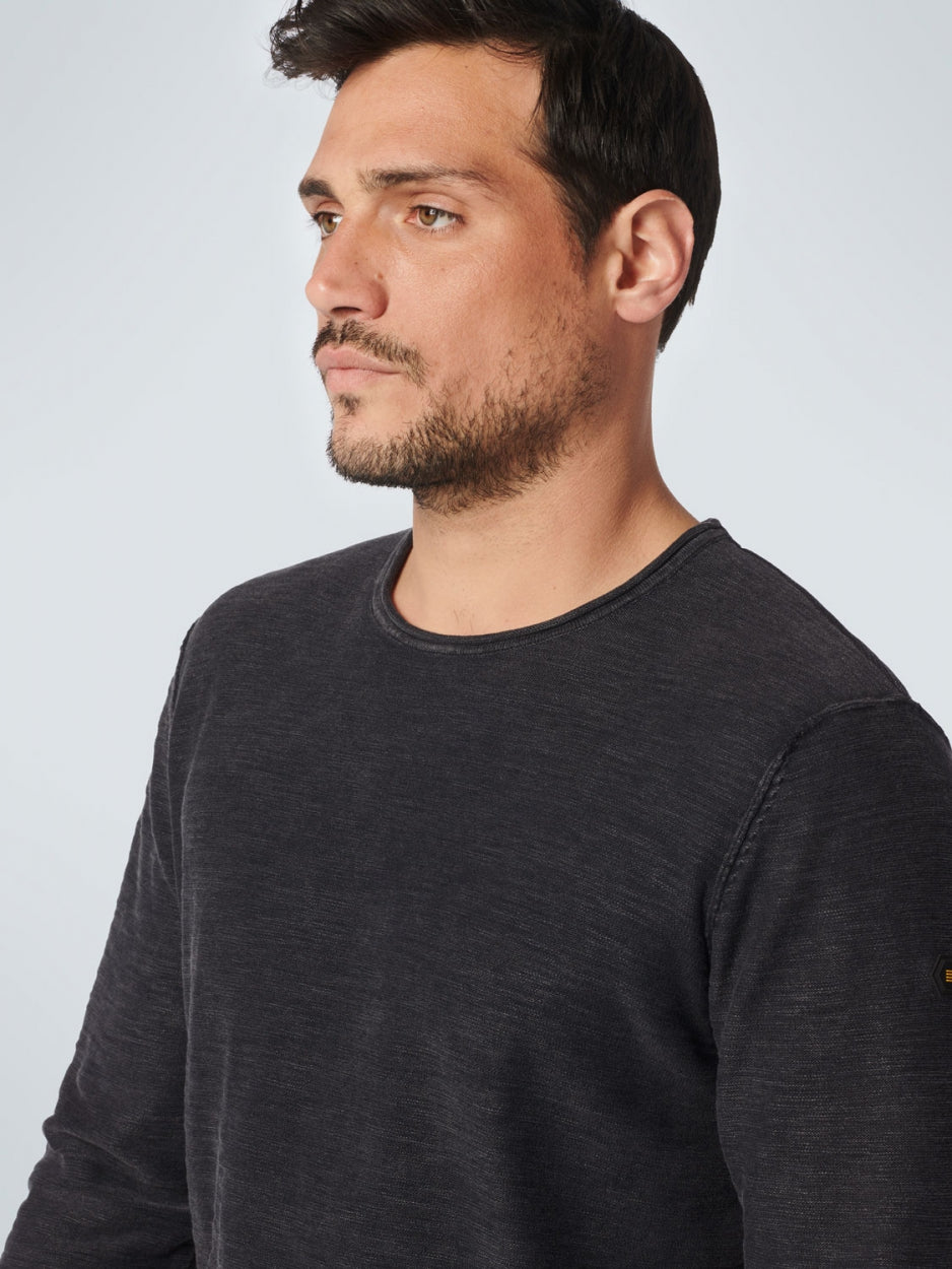 Pullover Crewneck Garment Dyed + Stone Washed | Black