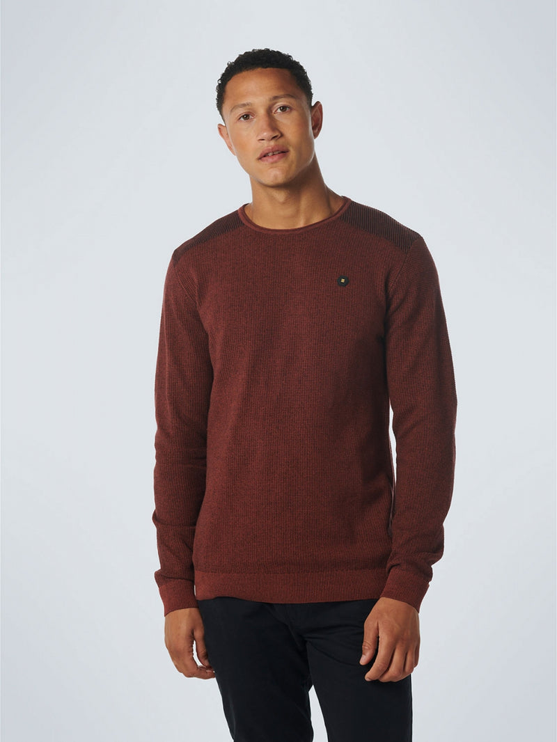 Pullover Crewneck 2 Coloured Jacquard | Dark Red