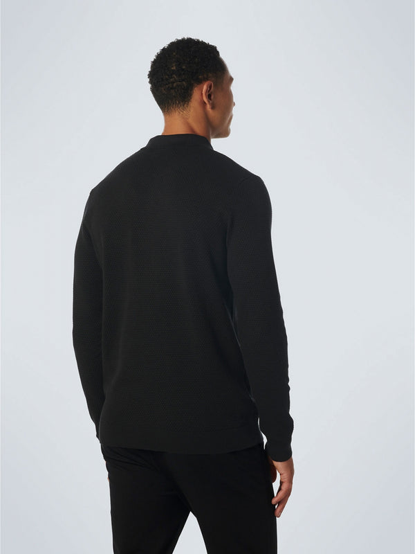 Pullover Polo Solid Jacquard | Black