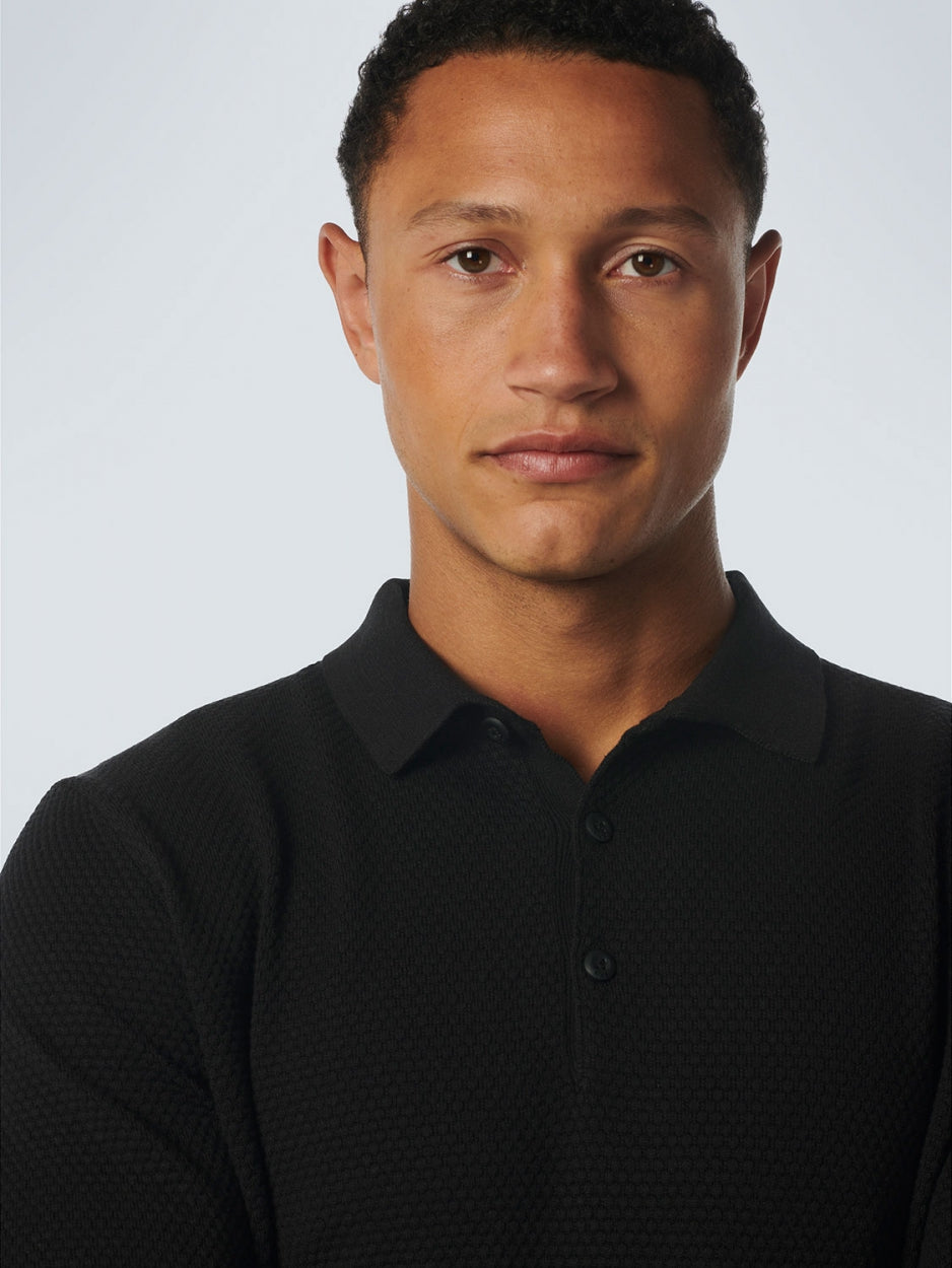 Pullover Polo Solid Jacquard | Black