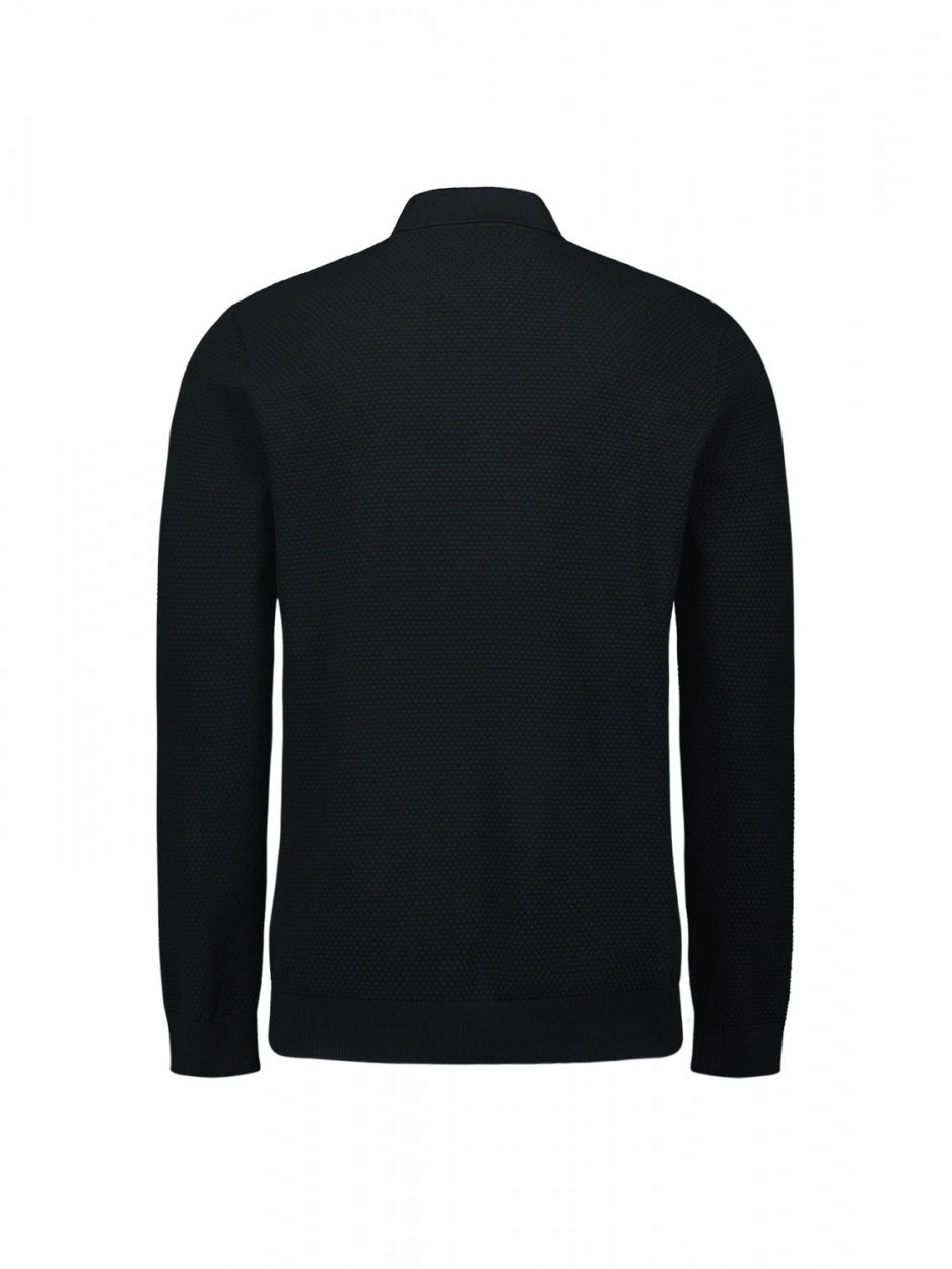 Pullover Polo Solid Jacquard | Black