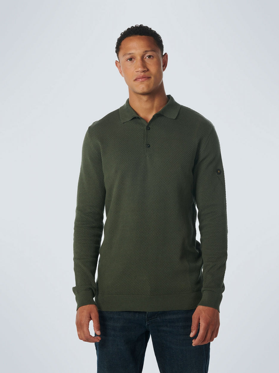 Pullover Polo Solid Jacquard | Dark Green