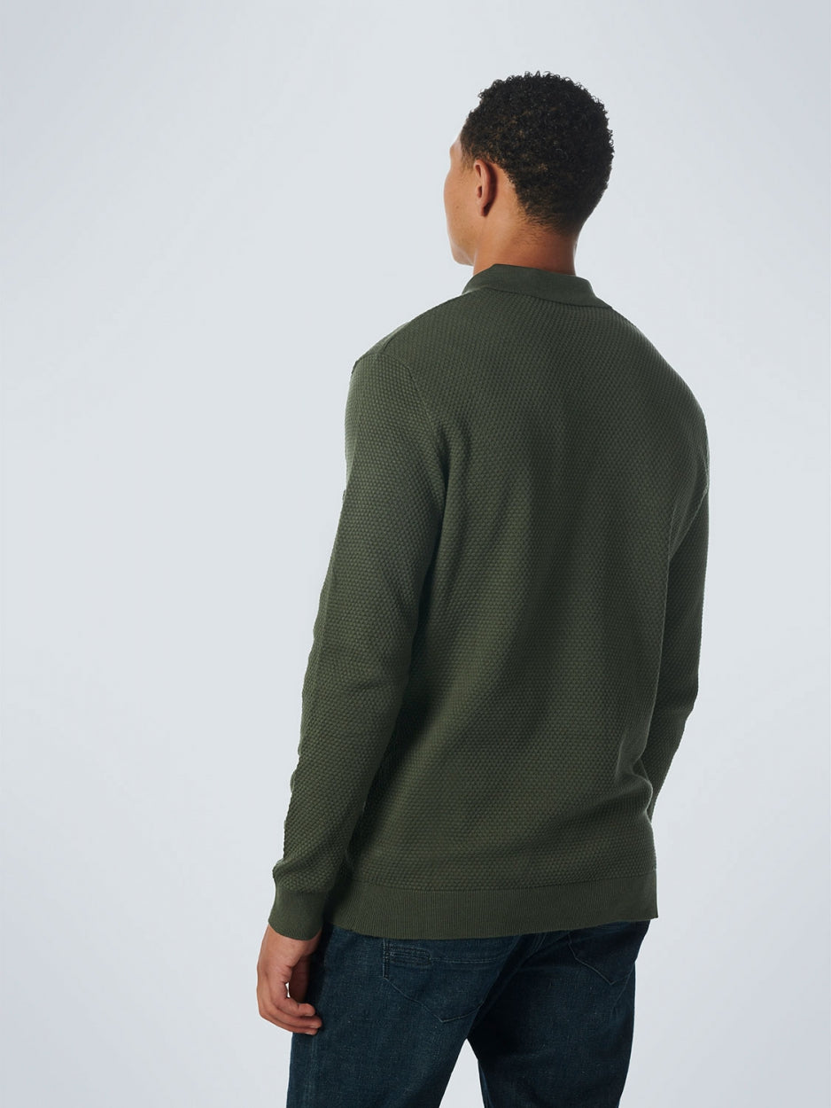 Pullover Polo Solid Jacquard | Dark Green