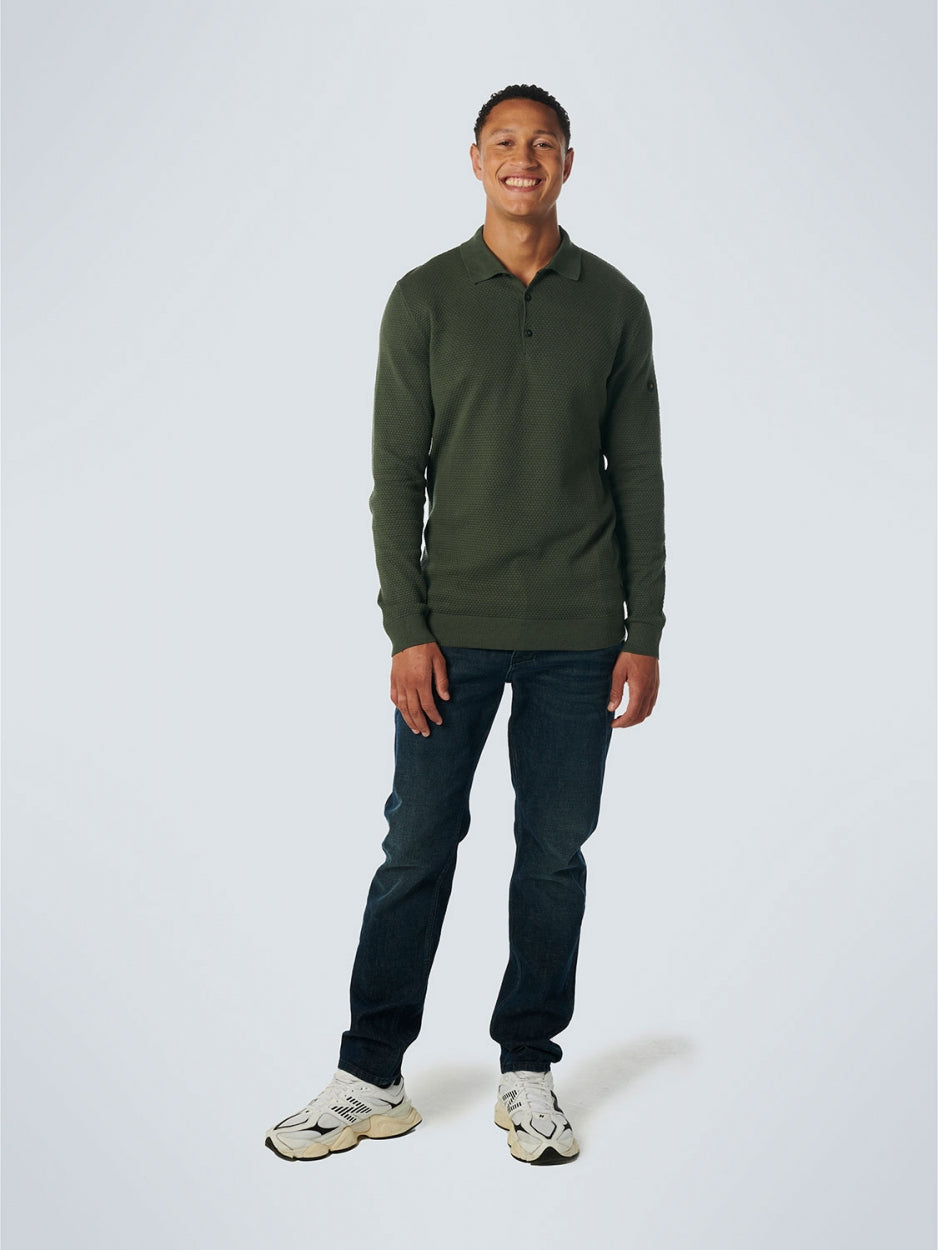 Pullover Polo Solid Jacquard | Dark Green