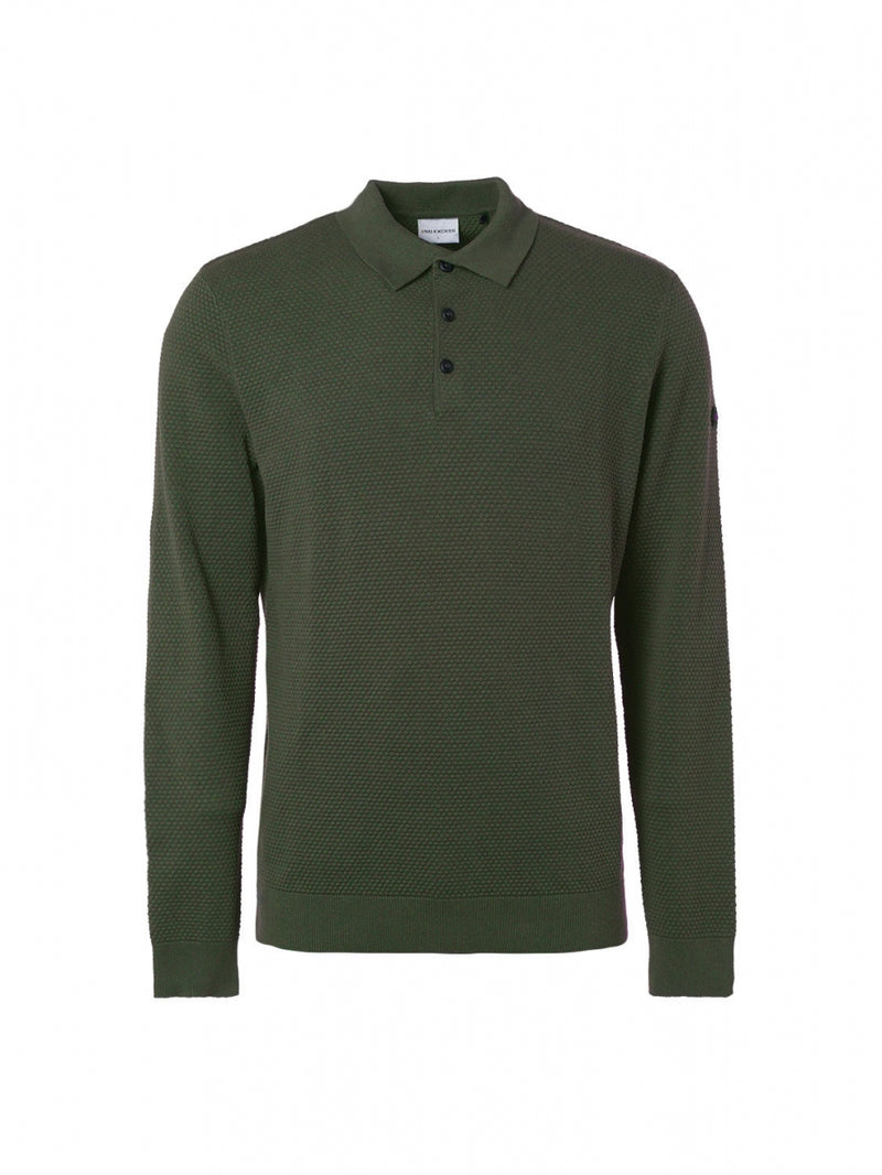 Pullover Polo Solid Jacquard | Dark Green
