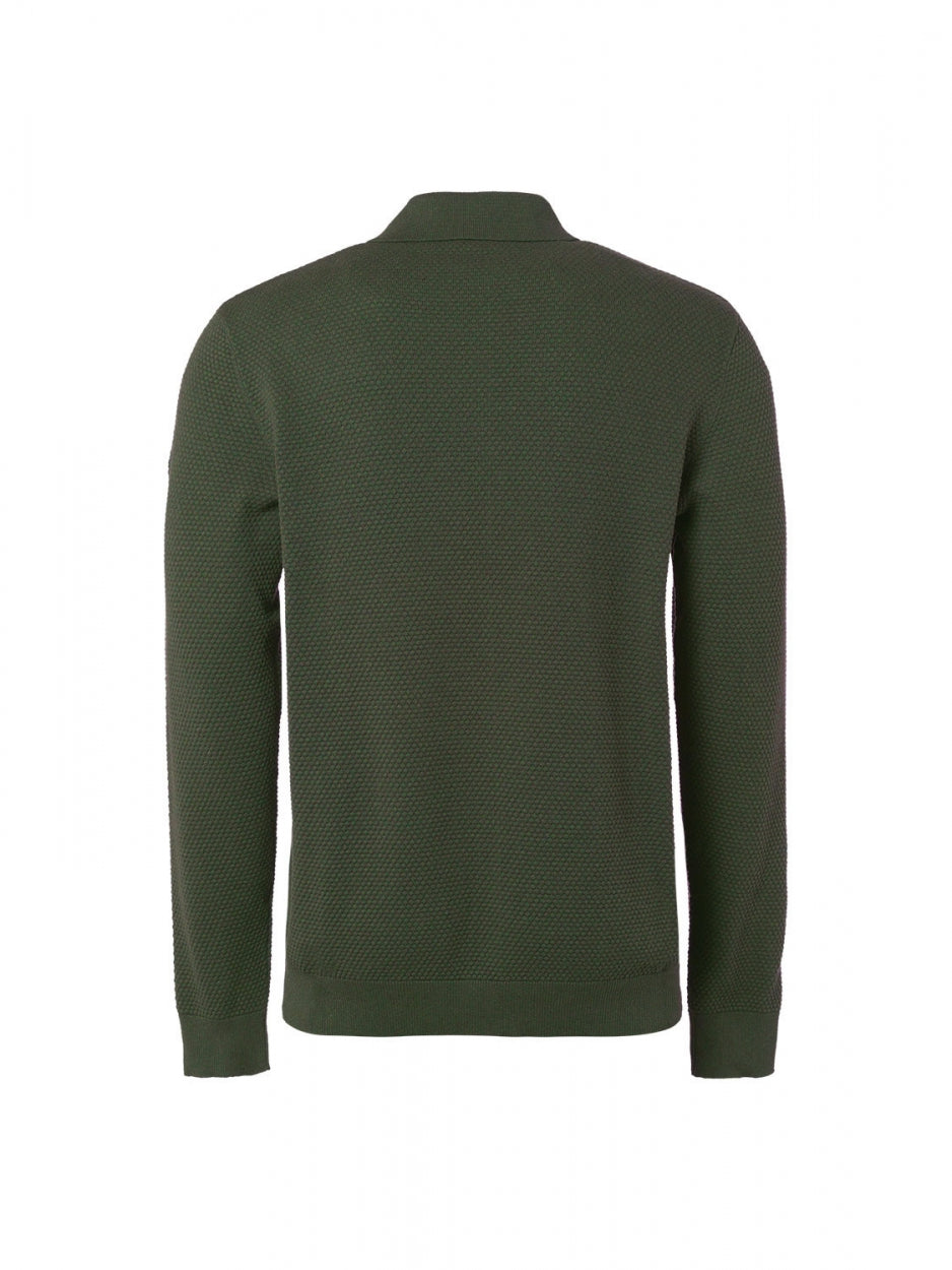 Pullover Polo Solid Jacquard | Dark Green