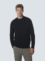 Pullover High Crewneck Solid Jacquard | Black