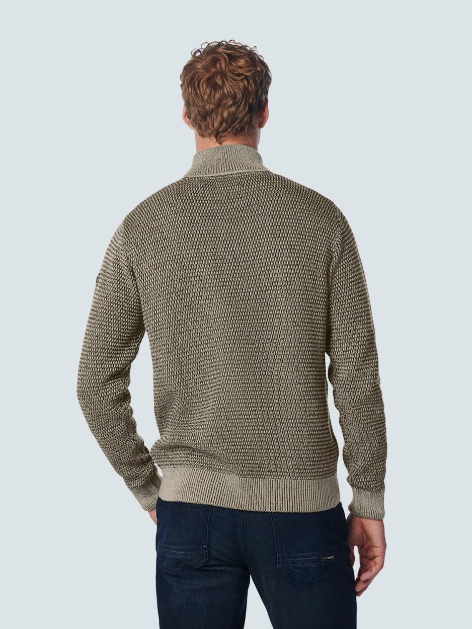 Pullover Half Zipper 2 Coloured Melange | Stone