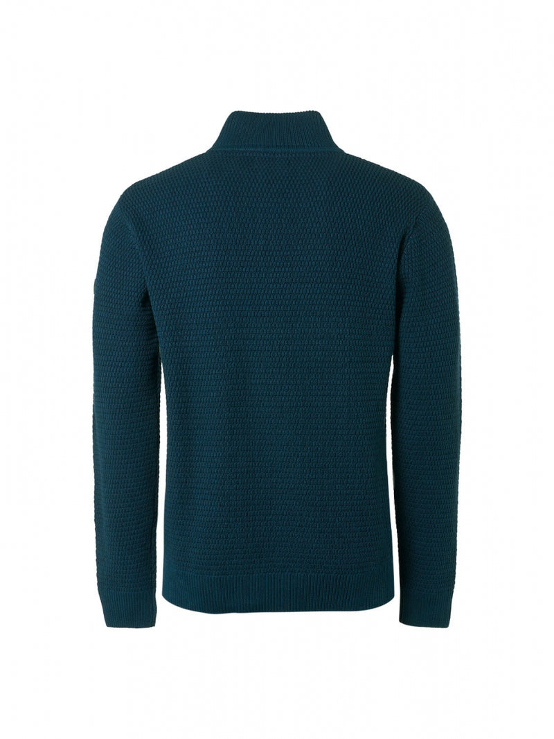 Pullover Half Zipper 2 Coloured Melange | Ocean