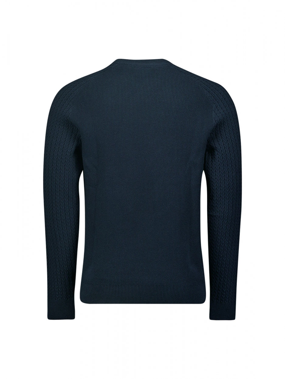 Pullover Crewneck Solid Jacquard Rib | Night