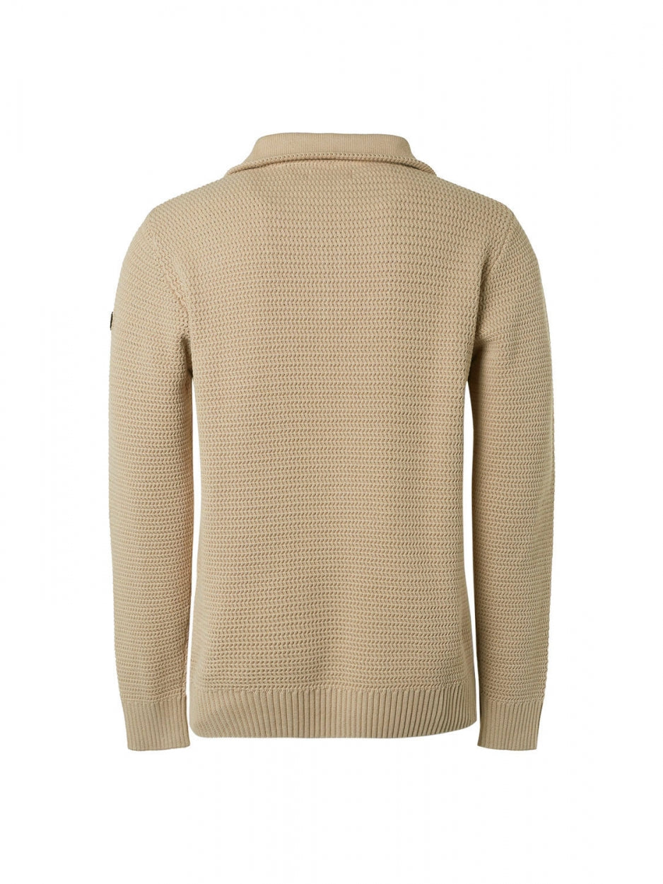 Pullover Half Zipper Solid Jacquard | Stone