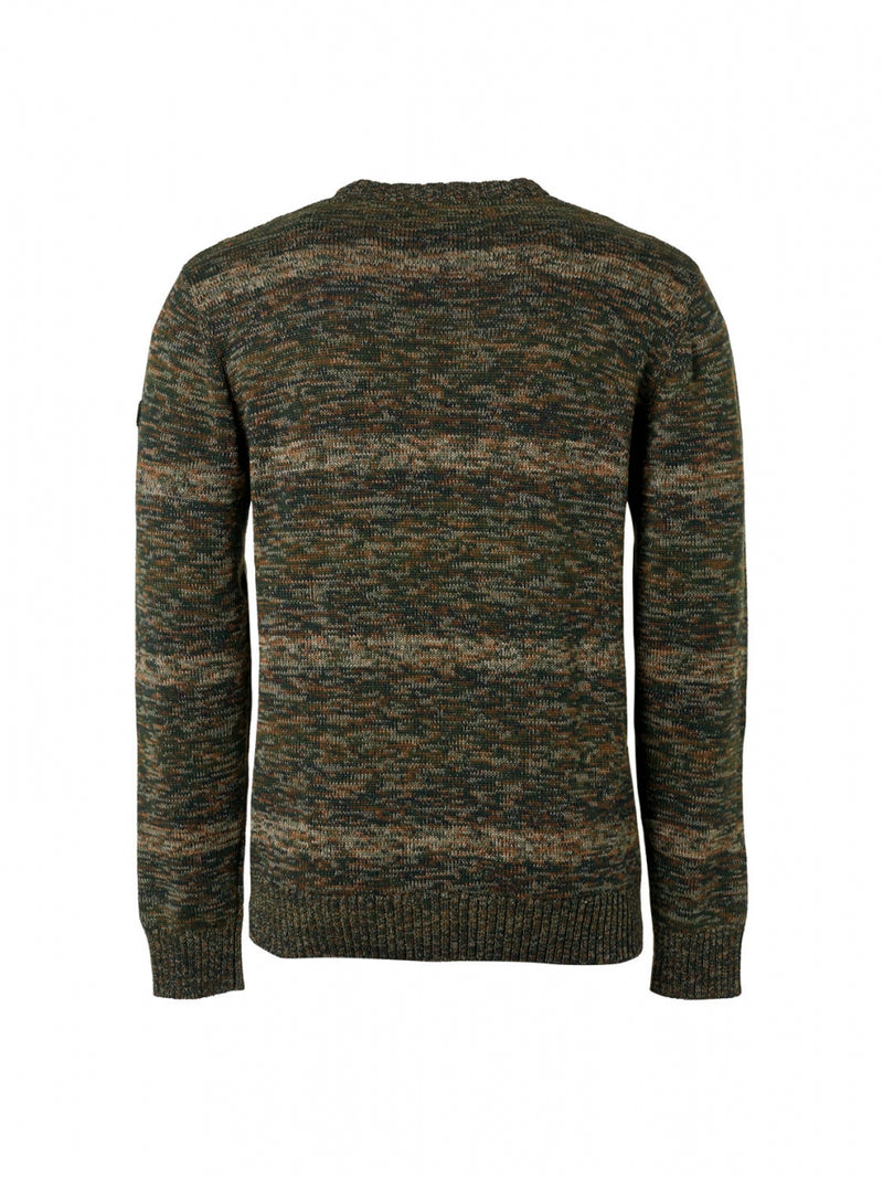 Pullover Crewneck Cable Jacquard Degrade Colours | Caramel