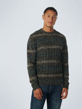 Pullover Crewneck Cable Jacquard Degrade Colours | Ocean