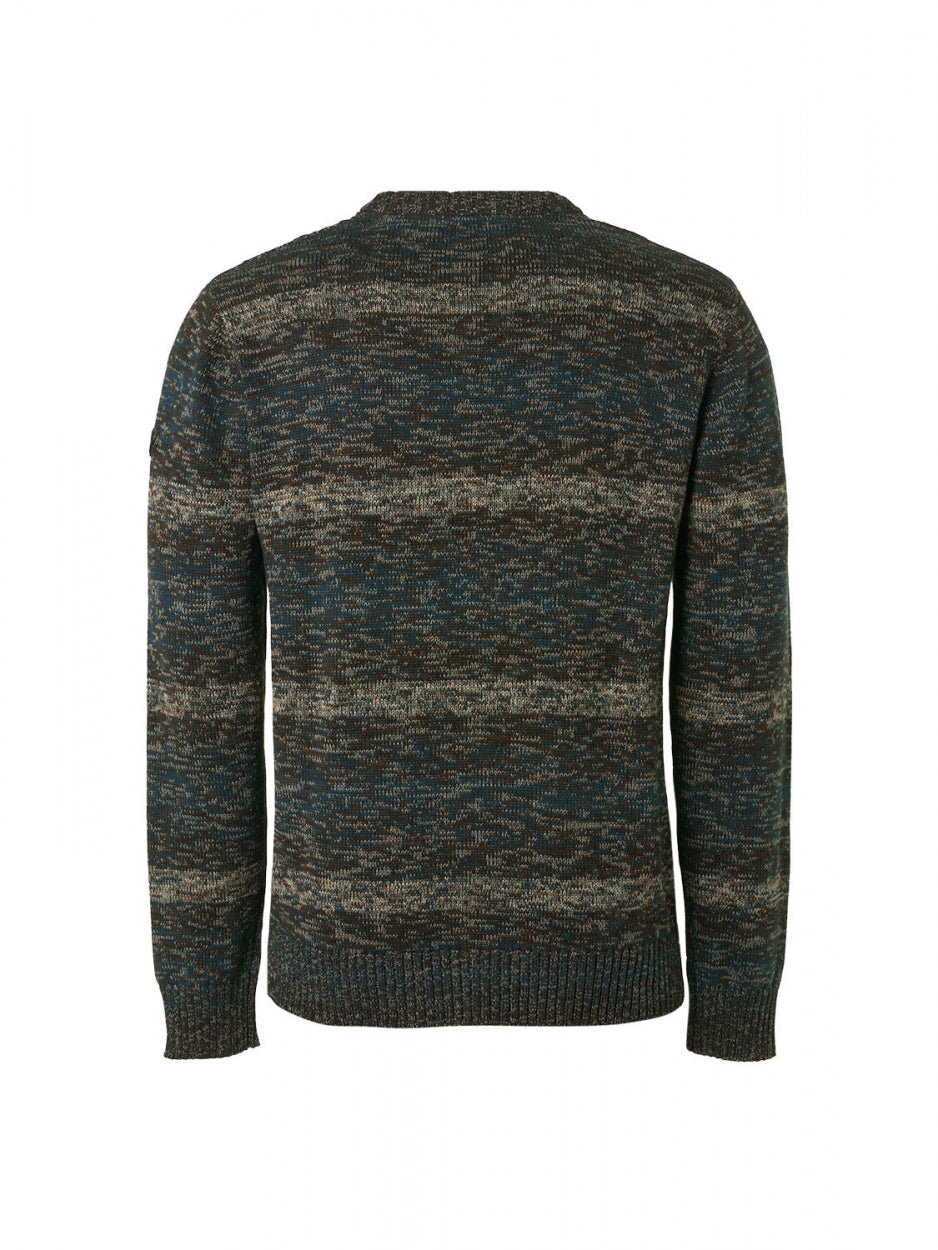 Pullover Crewneck Cable Jacquard Degrade Colours | Ocean