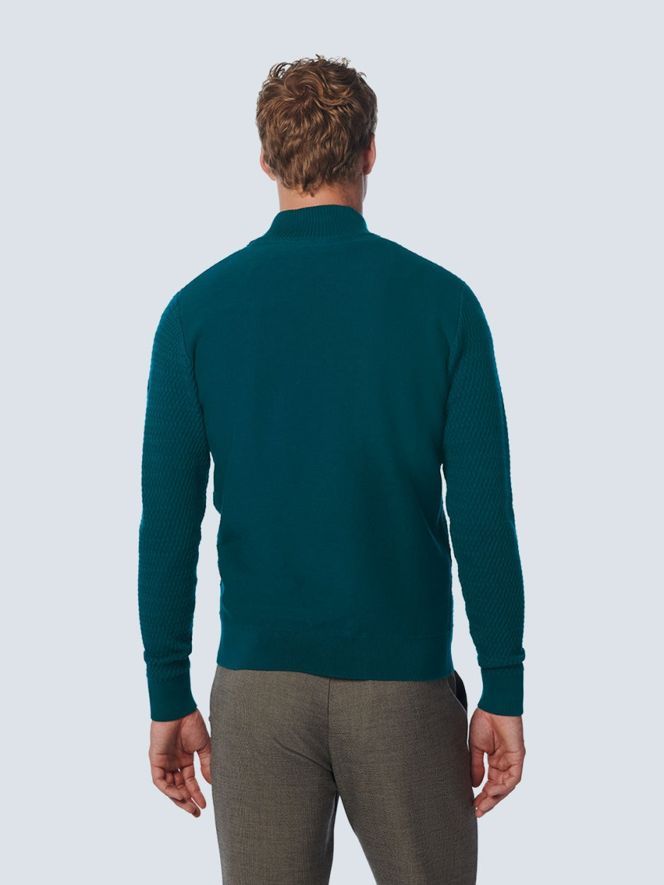 Cardigan Solid Jacquard Mix | Ocean