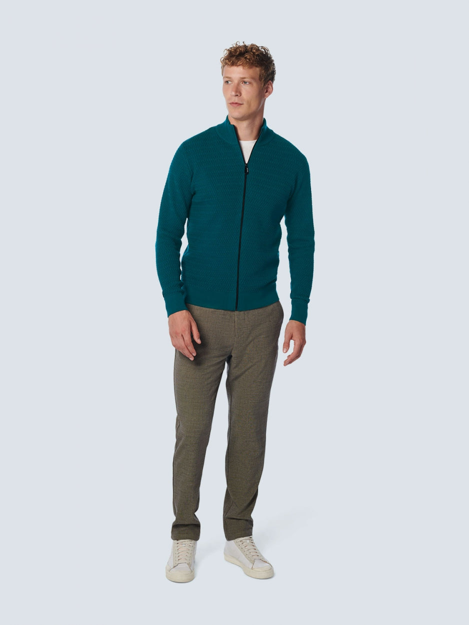 Cardigan Solid Jacquard Mix | Ocean