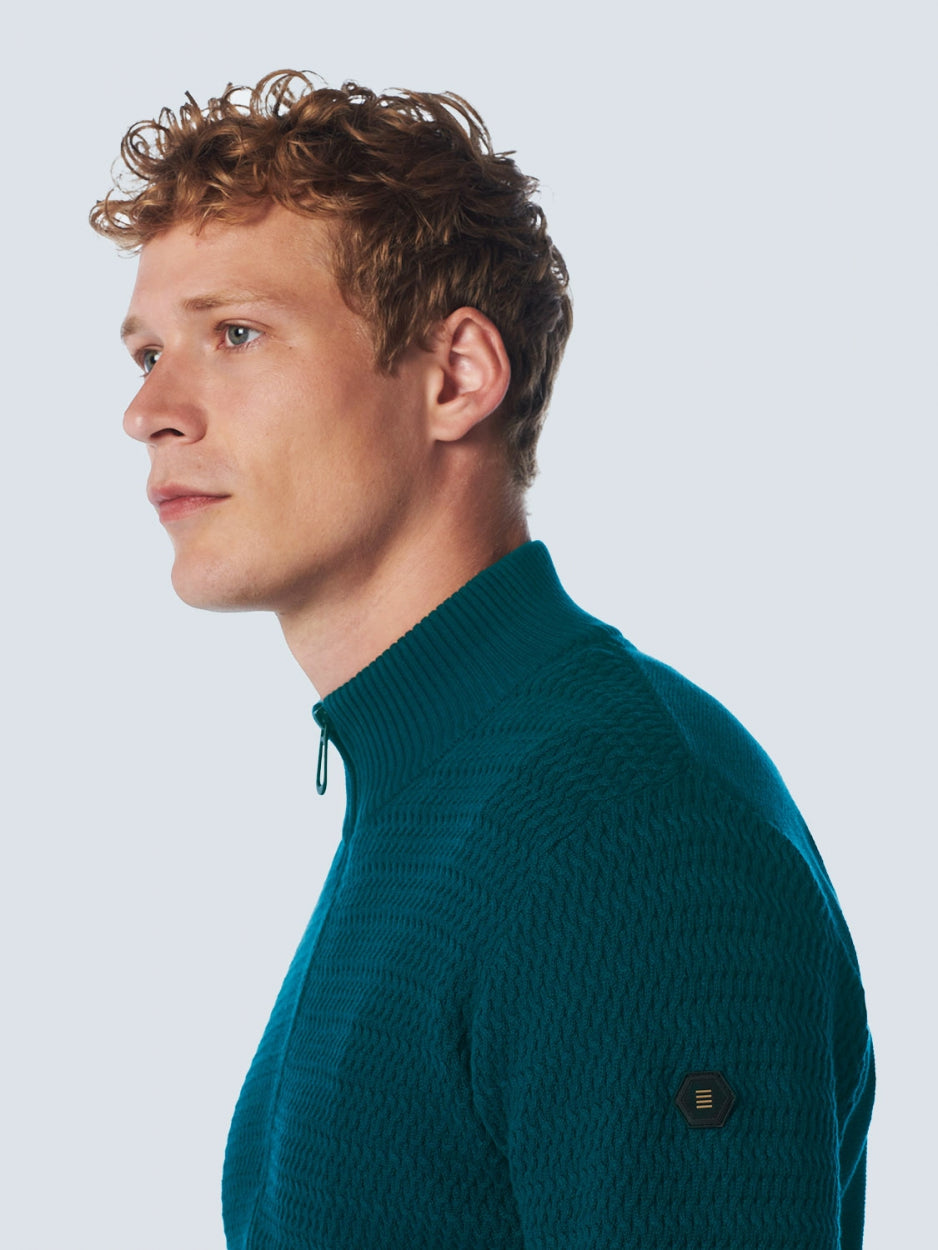 Cardigan Solid Jacquard Mix | Ocean