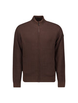 Pullover Full Zipper 2 Coloured Melange | Brown