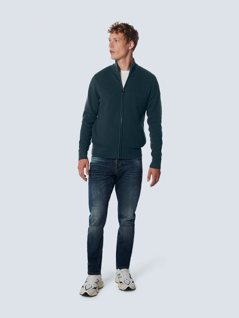 Pullover Full Zipper 2 Coloured Melange | Ocean