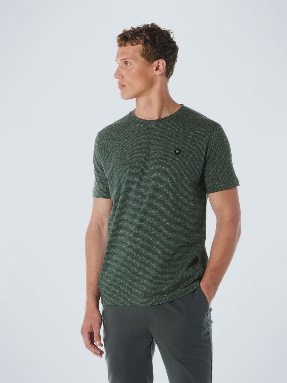 T-Shirt Crewneck Stripes Stretch | Dark Green
