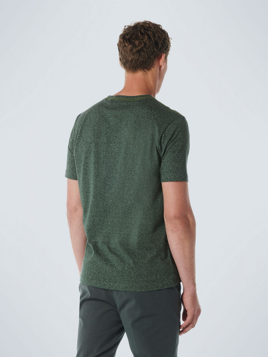 T-Shirt Crewneck Stripes Stretch | Dark Green
