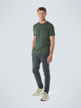 T-Shirt Crewneck Stripes Stretch | Dark Green