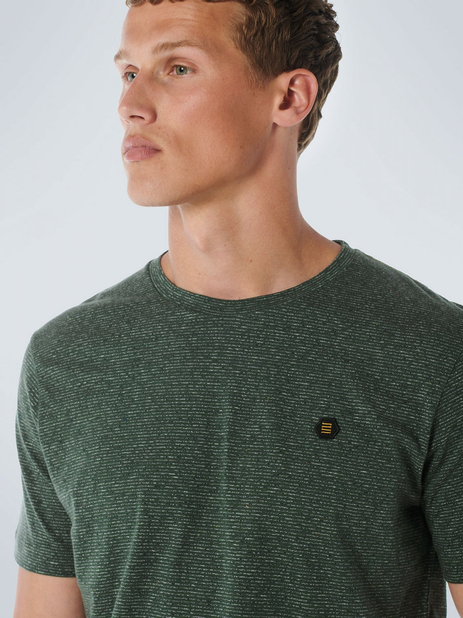 T-Shirt Crewneck Stripes Stretch | Dark Green