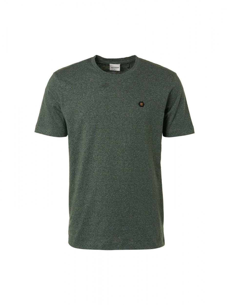 T-Shirt Crewneck Stripes Stretch | Dark Green