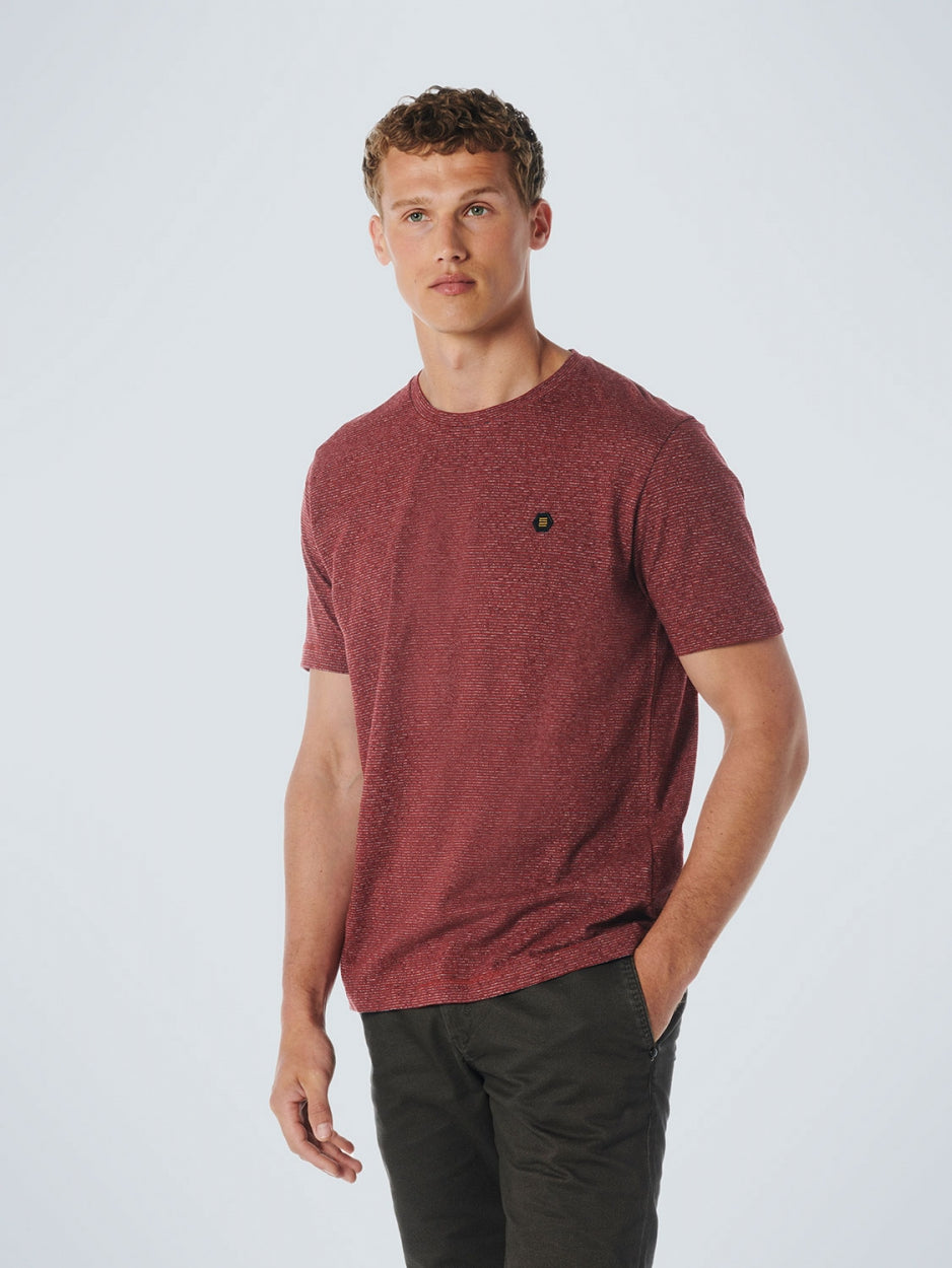 T-Shirt Crewneck Stripes Stretch | Dark Red