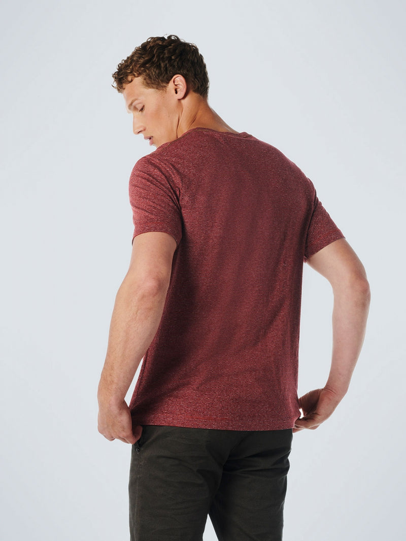 T-Shirt Crewneck Stripes Stretch | Dark Red