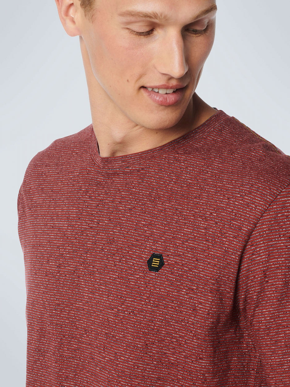 T-Shirt Crewneck Stripes Stretch | Dark Red
