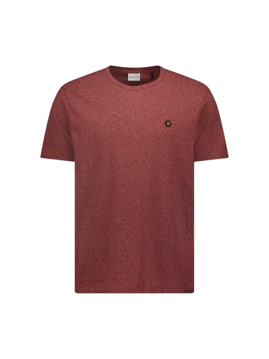 T-Shirt Crewneck Stripes Stretch | Dark Red