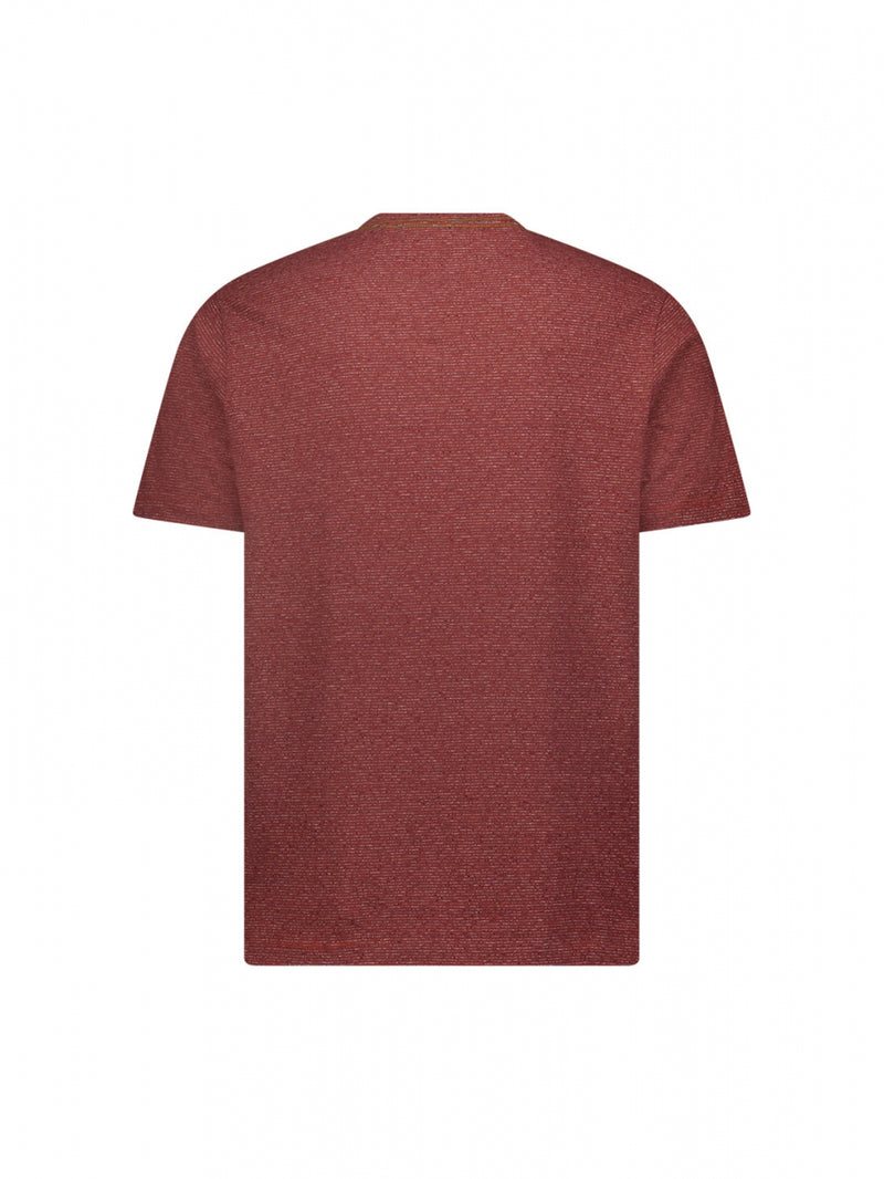 T-Shirt Crewneck Stripes Stretch | Dark Red