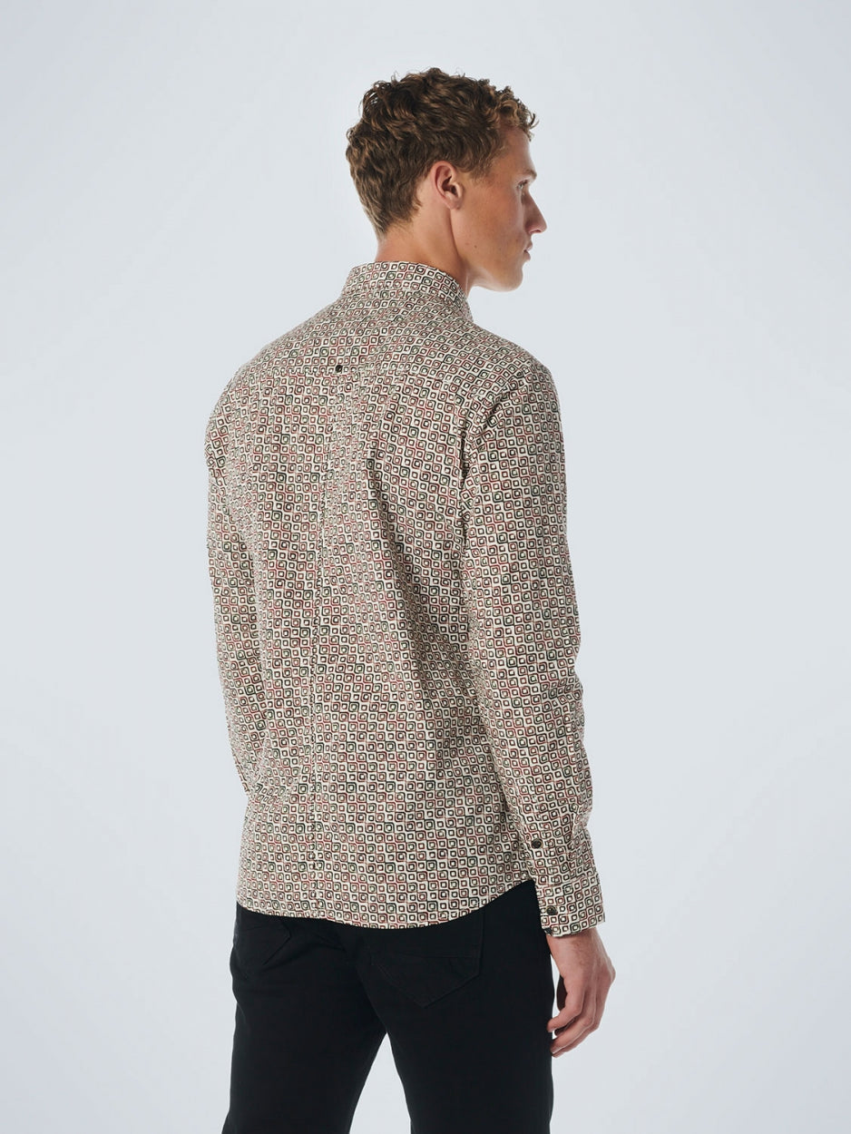Shirt Stretch Allover Printed | Dark Green