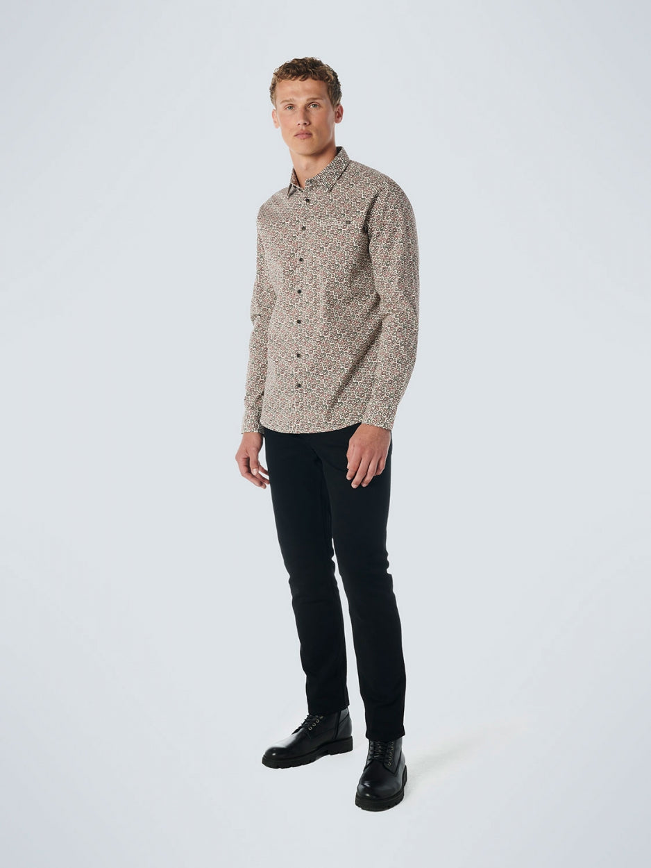 Shirt Stretch Allover Printed | Dark Green