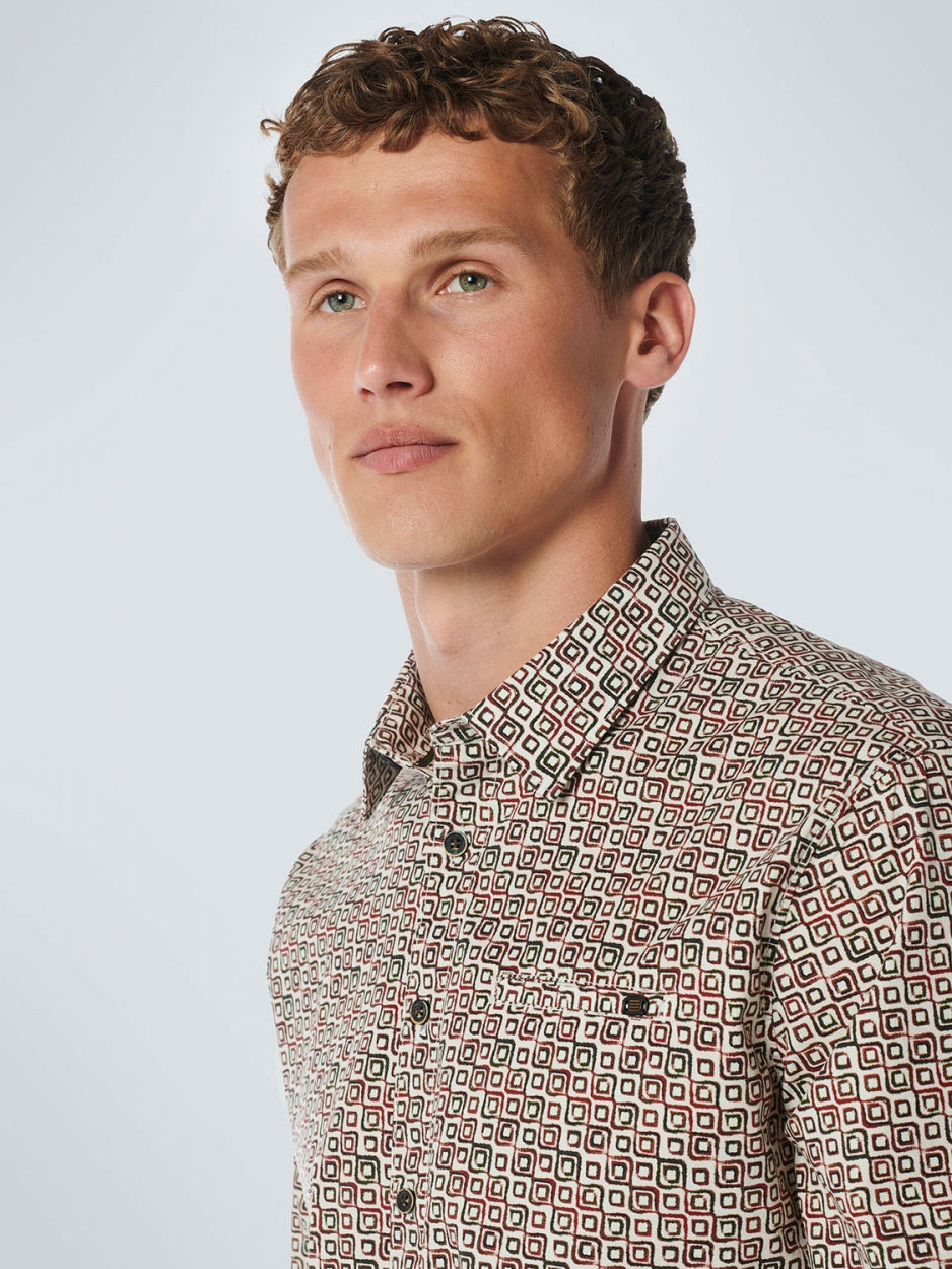 Shirt Stretch Allover Printed | Dark Green