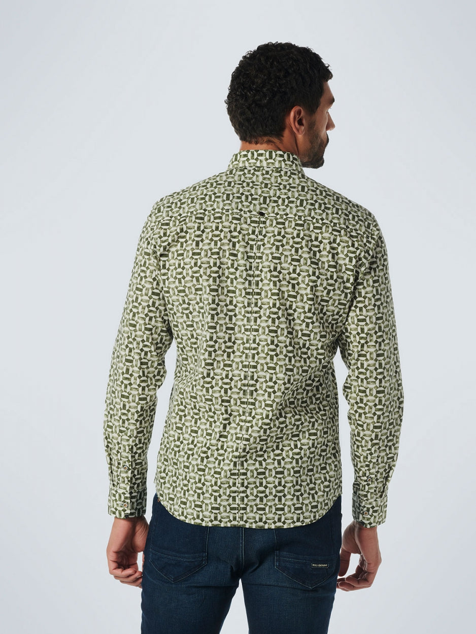 Shirt Stretch Allover Printed | Dark Green