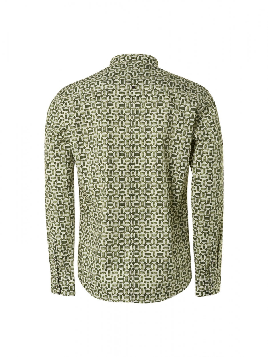 Shirt Stretch Allover Printed | Dark Green