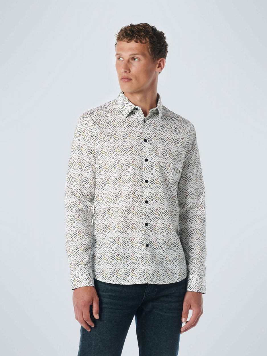 Shirt Stretch Allover Printed | White