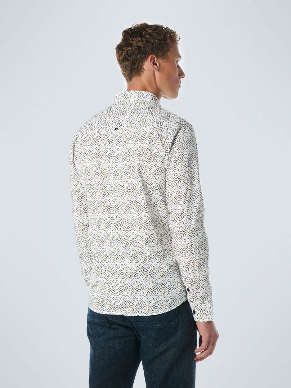 Shirt Stretch Allover Printed | White