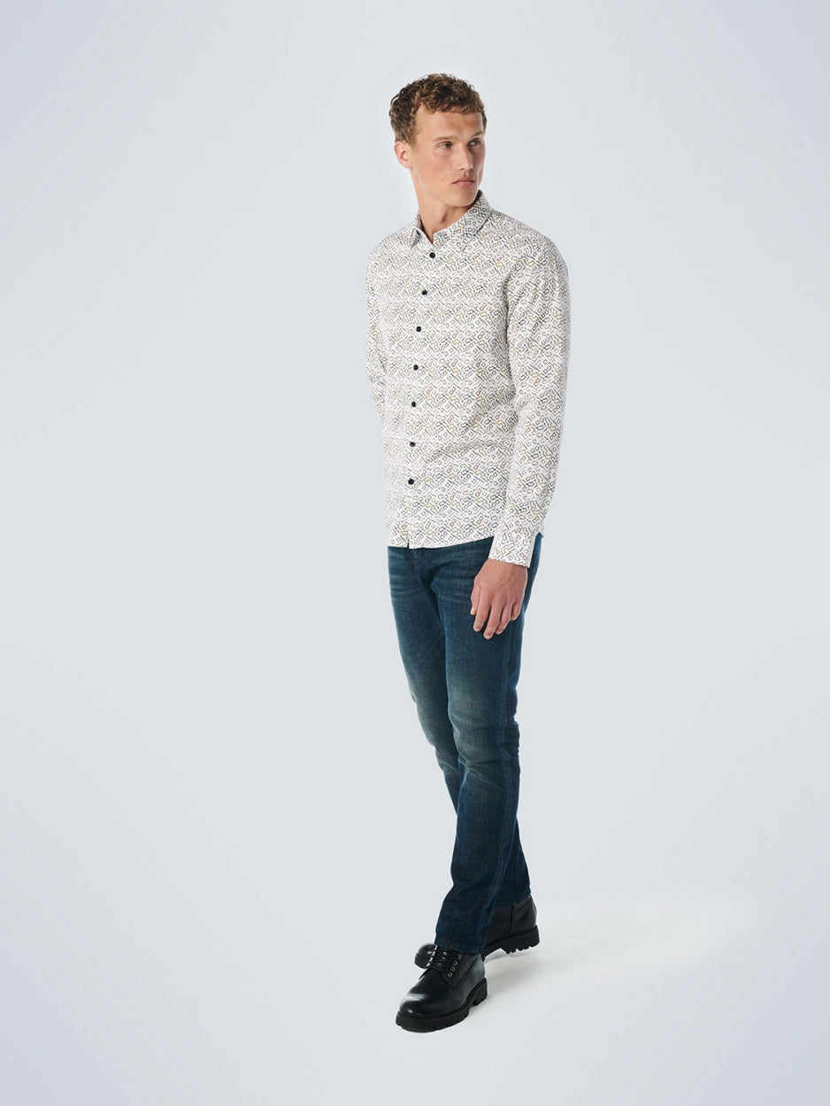 Shirt Stretch Allover Printed | White