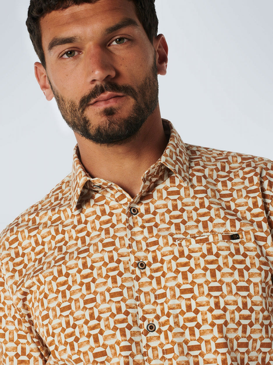 Shirt Stretch Allover Printed | Caramel