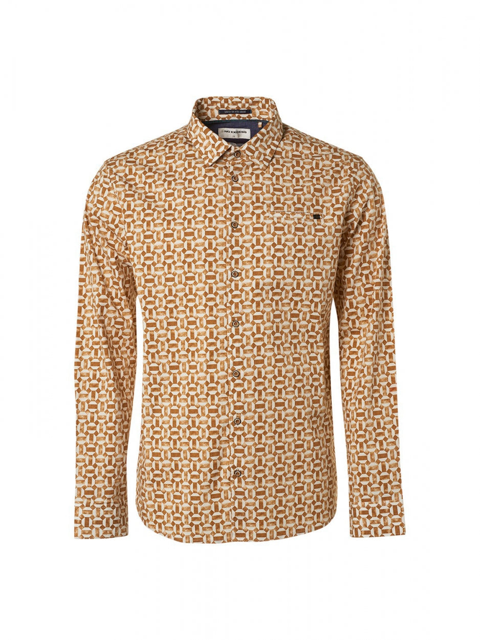 Shirt Stretch Allover Printed | Caramel