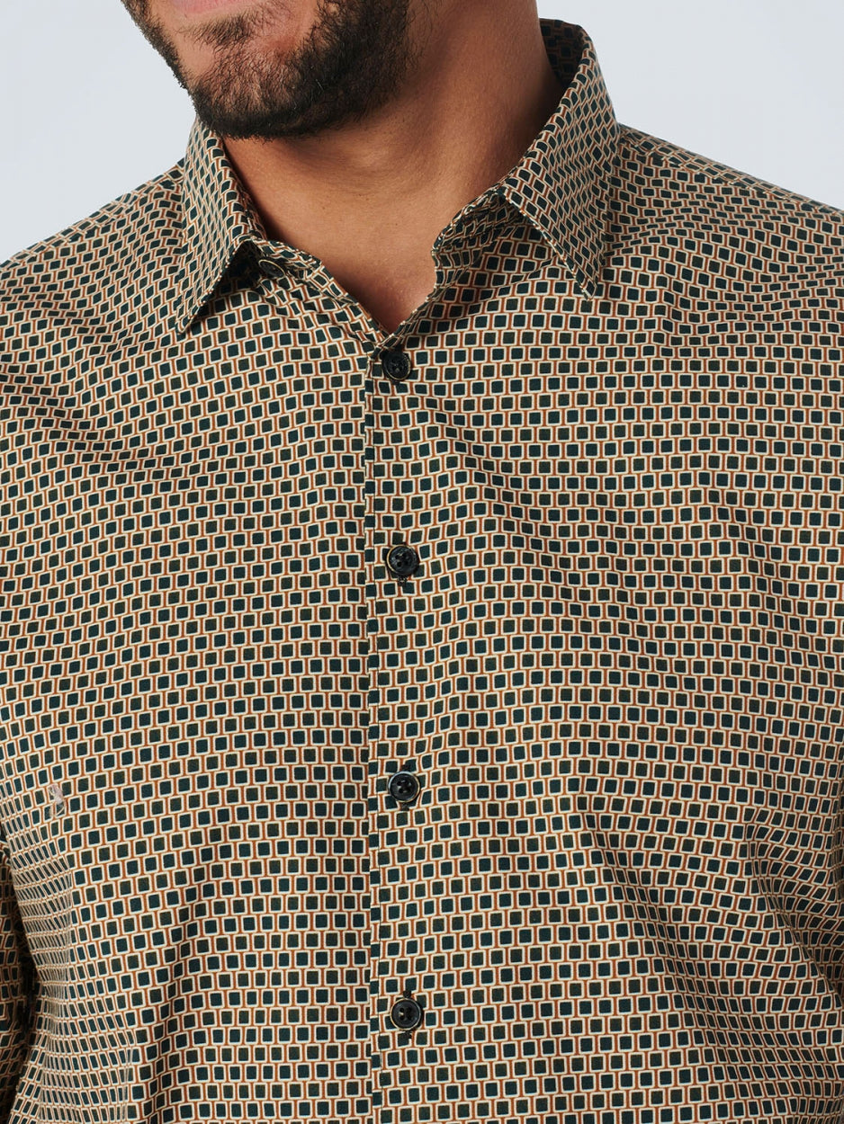 Shirt Stretch Allover Printed | Caramel