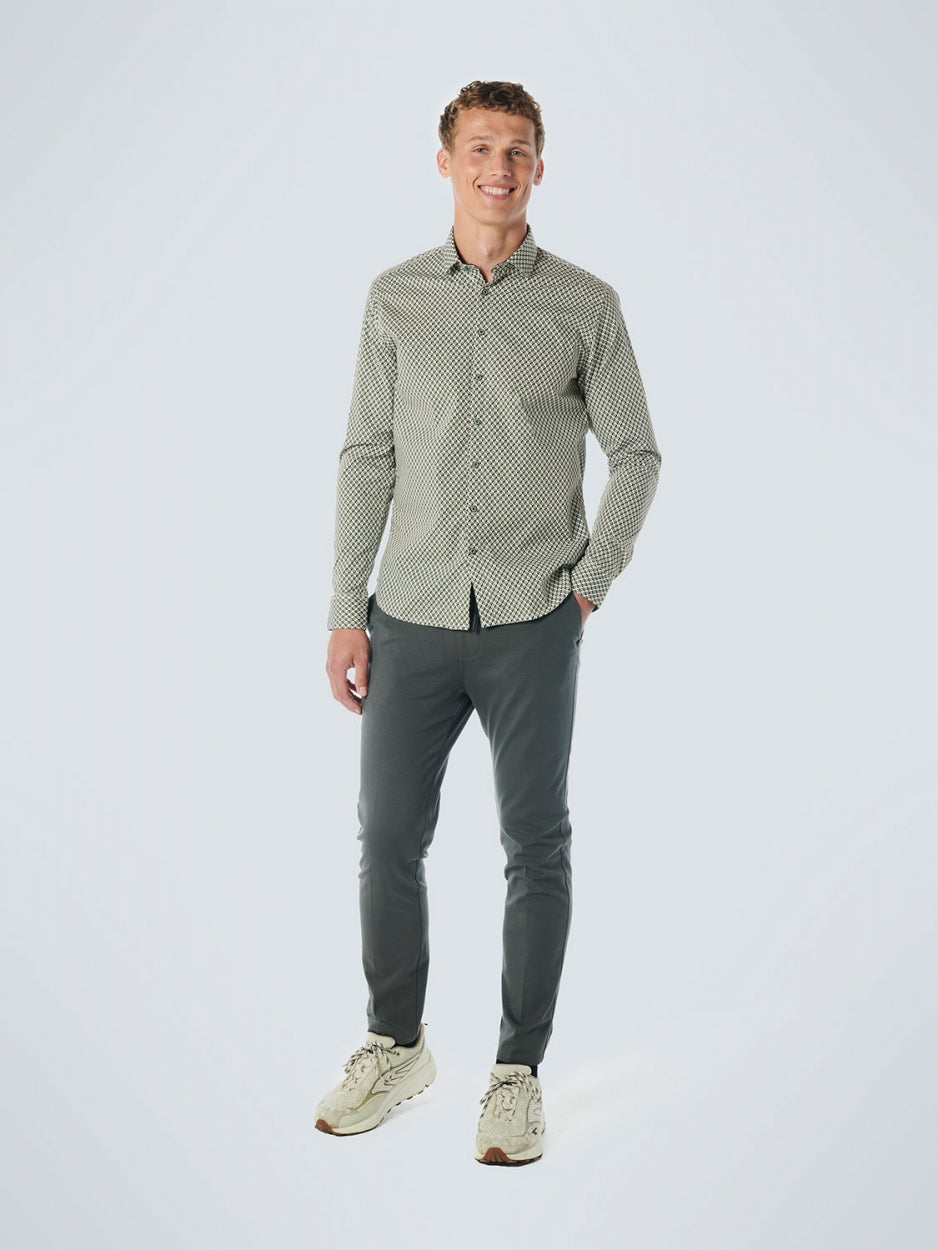 Shirt Stretch Allover Printed | Dark Green