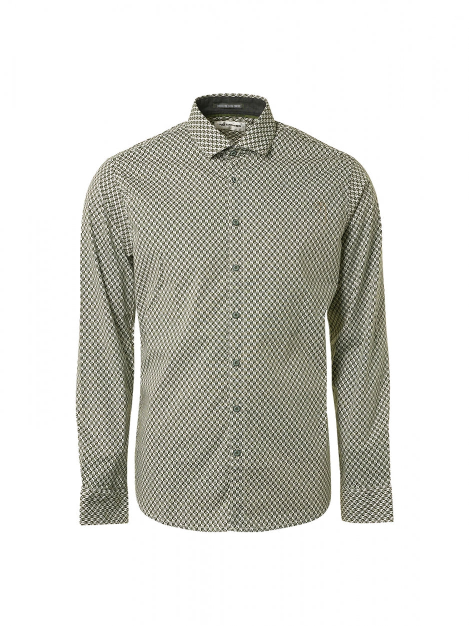 Shirt Stretch Allover Printed | Dark Green