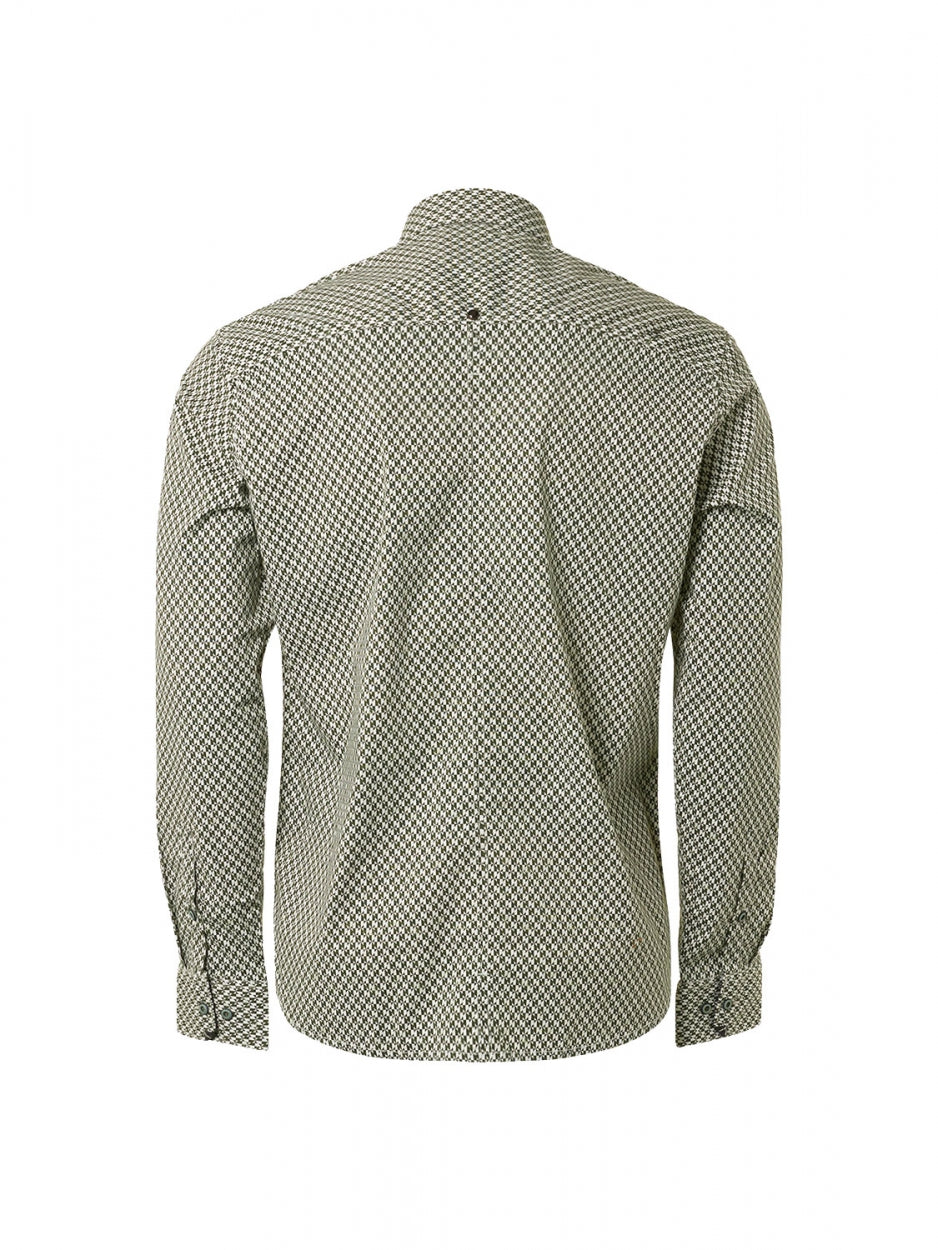 Shirt Stretch Allover Printed | Dark Green