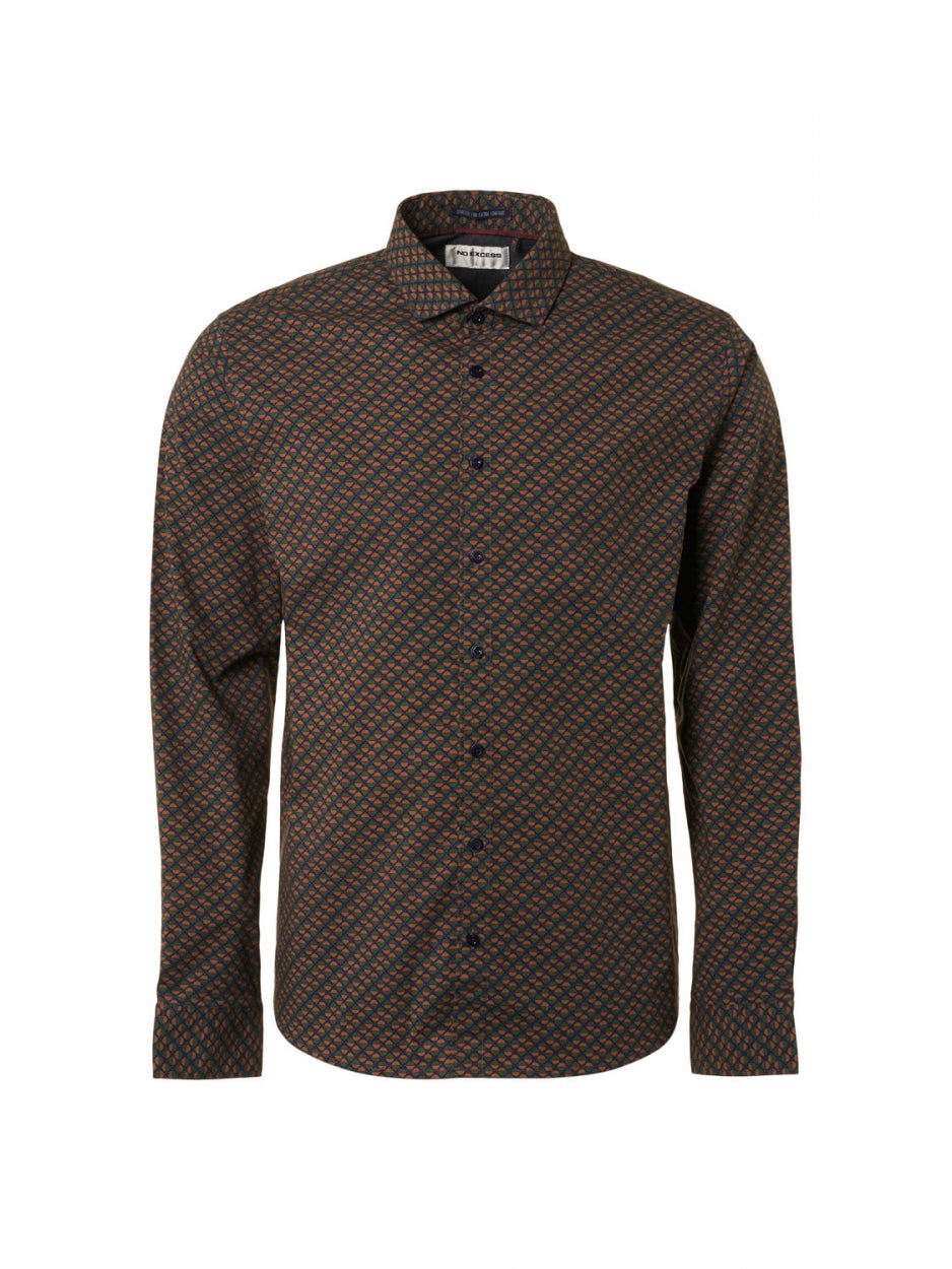 Shirt Stretch Allover Printed | Caramel