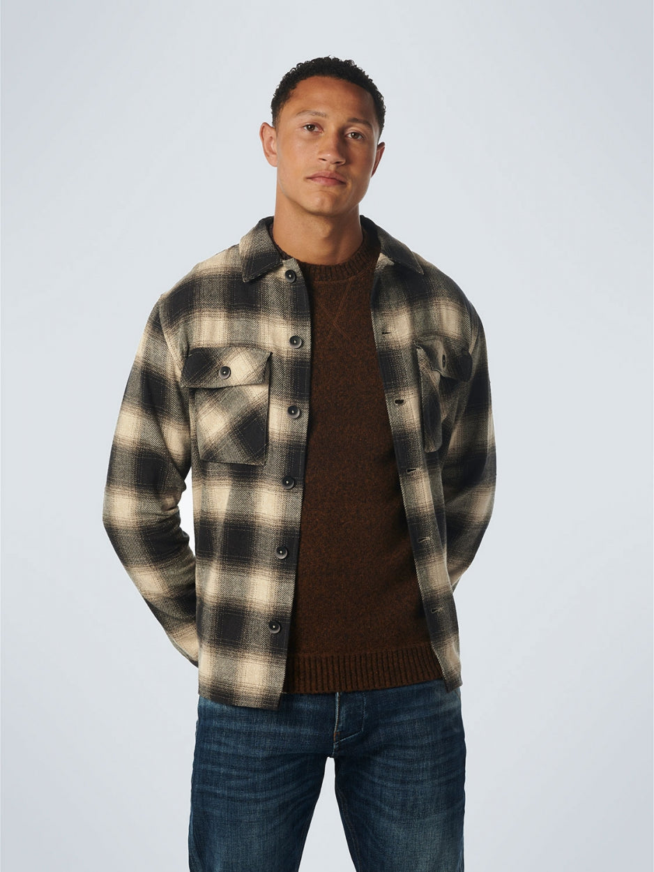 Overshirt Button Closure Check | Stone